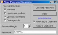 Atory Password Generator screenshot